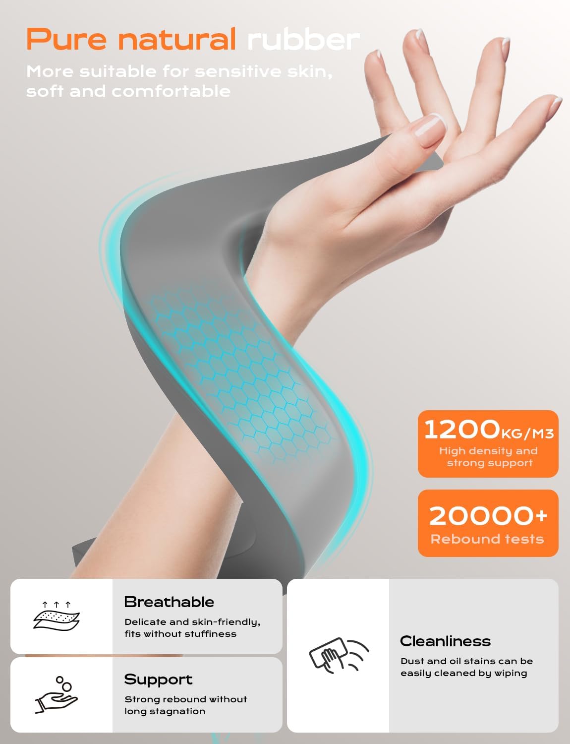 Laptop Stand for Desk, Laptop Stand with Wrist Support, Ergonomic Detachable Laptop Riser, Mount, Riser Holder Notebook Stand for MacBook Air Pro, HP, Dell, XPS, HP (10-17") Laptops - Silver