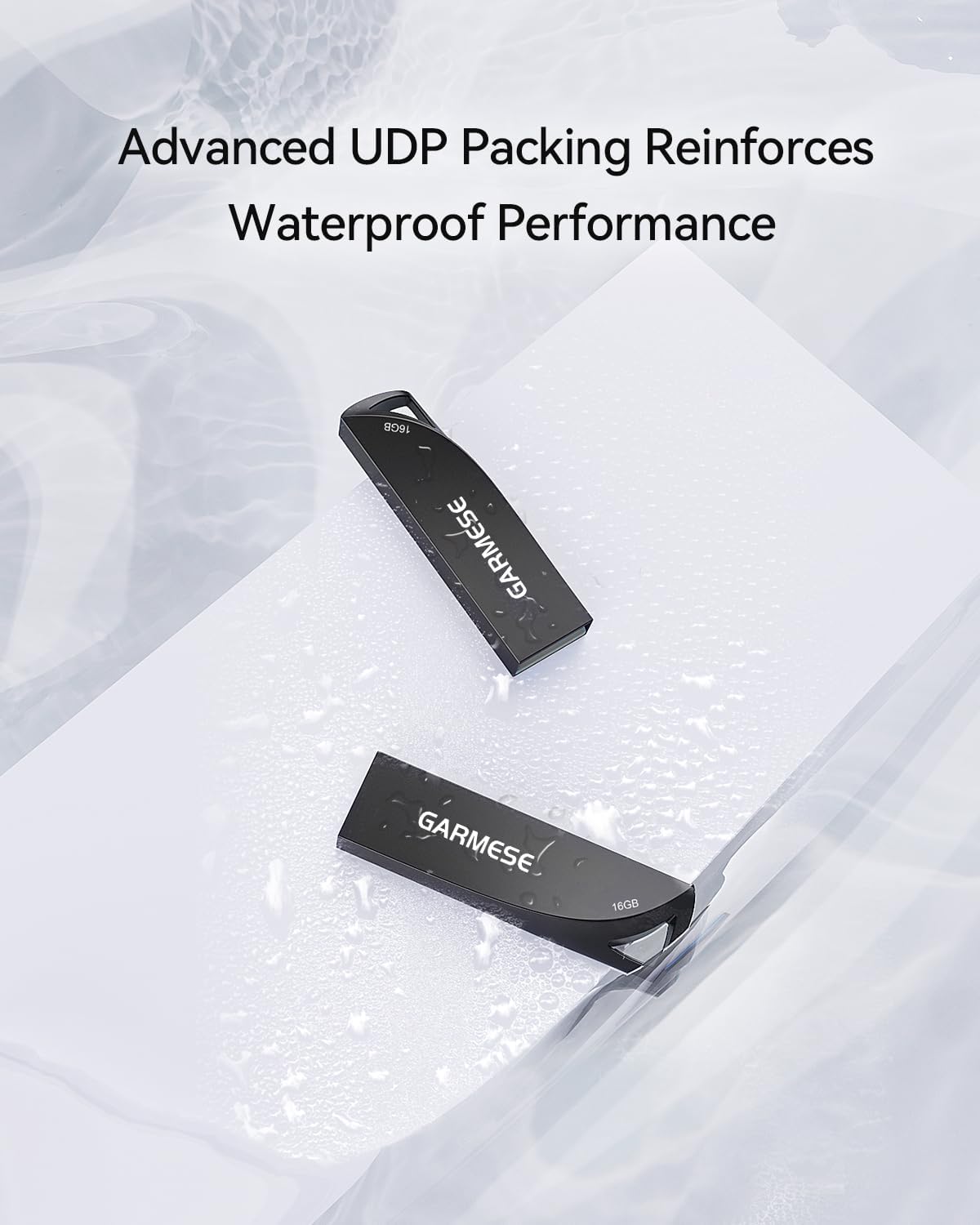 16GB USB Flash Drives 5 Pack Waterproof Metal USB Memory Stick Slim USB 2.0 Flash Drive, Portable Pen Drive Thumb Drive with Keychain Hole Jump Drive for Computer/Car/Smart TV (Black)