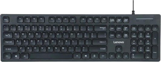 Lenovo 305 Wired USB-C Keyboard with Numeric Keypad, Full Size Keyboard, Slim Design, Black, USB-C Connectivity, Dedicated Function & AI Keys, for Gaming PC, Laptop, Desktop, Tablet, Home Office