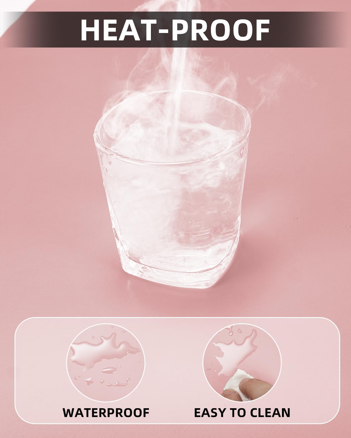 Leather Desk Pad Protector, Large Desk Mat, Mouse Pad, Non-Slip PU Leather Desk Blotter,Desk Cover mat,Desk mat for Keyboard and Mouse,Mat for Office&Home (Rose Pink, 48" x 17")