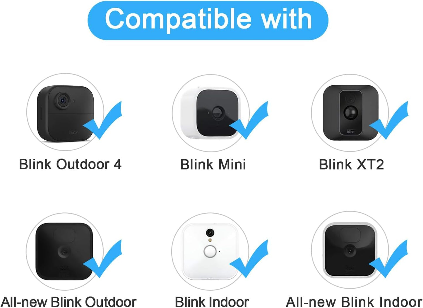 2 Pack 360 Degree Adjustable Mount for All-New Blink Outdoor (4th Gen, 3rd Gen) & Blink XT / XT2, Mini Camera Mounting Bracket, Wall Mount