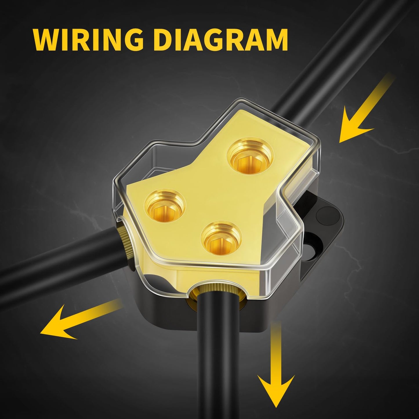 12V Power Distribution Block Car Audio 2 Way 0/2/4 Gauge in 4/6/8 Gauge Out, Premium Ground Distribution Block 12 Volt Amp Distribution Block Splitter for Automotive Car Marine Boat (4 Pack)