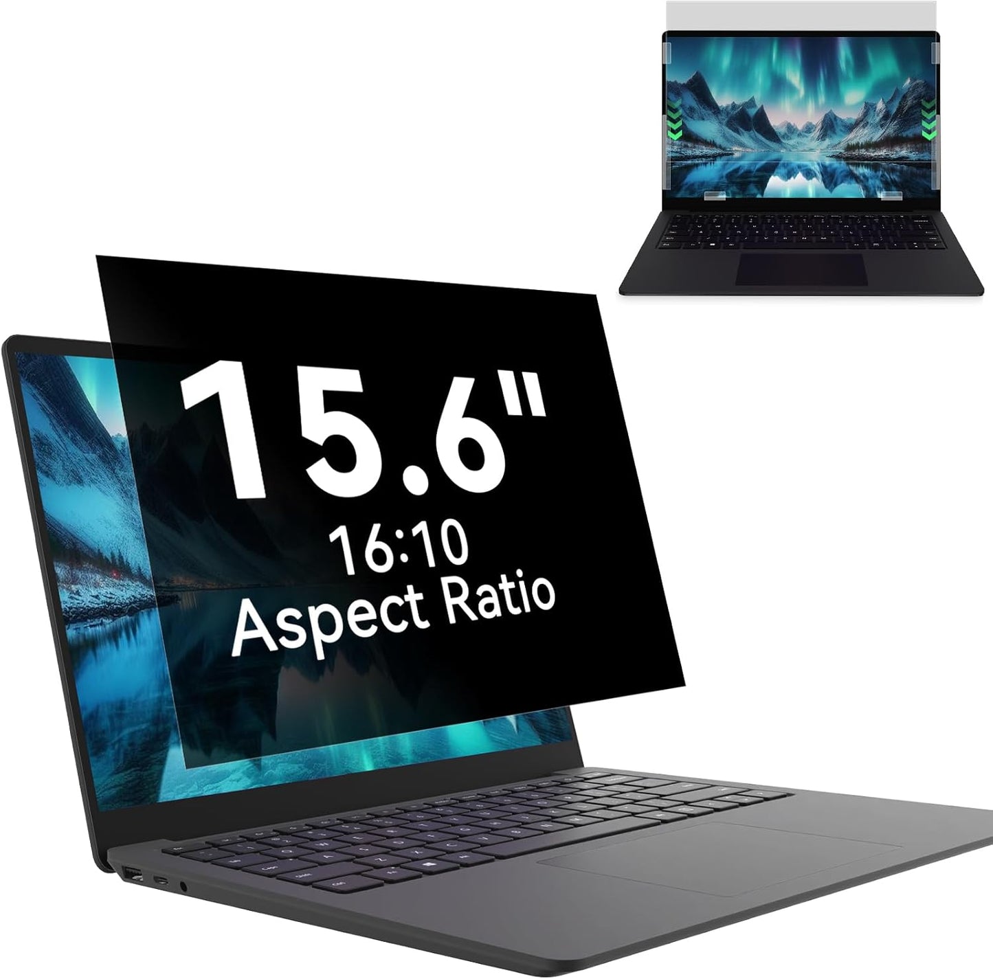 Laptop Privacy Screen 15.6 Inch-16:10 Aspect Ratio Anti-Glare Blue Light Computer Monitor Protector, Laptop Screen Privacy Shield Removable 15.6in Filter for Lenovo HP Dell Acer Asus Thinkpad Envy Xps