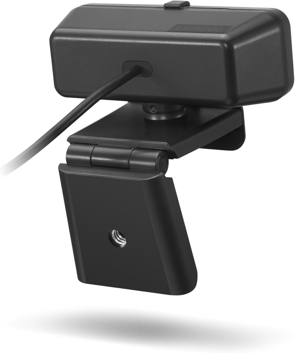 Lenovo HD 1080p Webcam (300 FHD)- Black w/ 95° Wide Angle, 360° Rotation Pan & Tilt, Dual Microphones, Privacy Shutter
