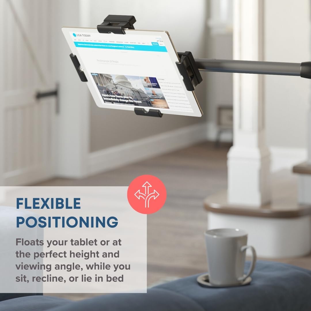 LEVO G2 Clamp on Tablet Holder for Desk: iPad Holder Stand, Kindle Holder, iPad Desk Mount, Premium