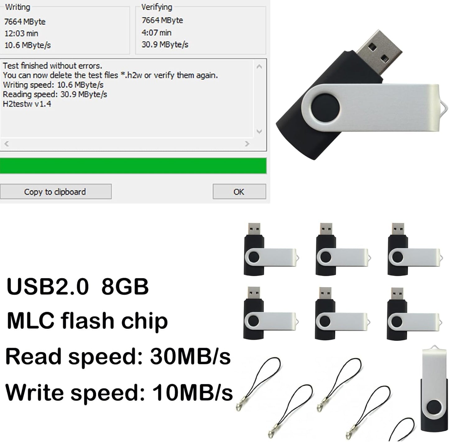 lcwamy 8GB Flash Drives 100 Pack USB Drives Bulk USB Flash Drive 100 Pack Thumb Drive Pack Flash Drive Bulk USB Stick CupShadow (Black, No Logo)