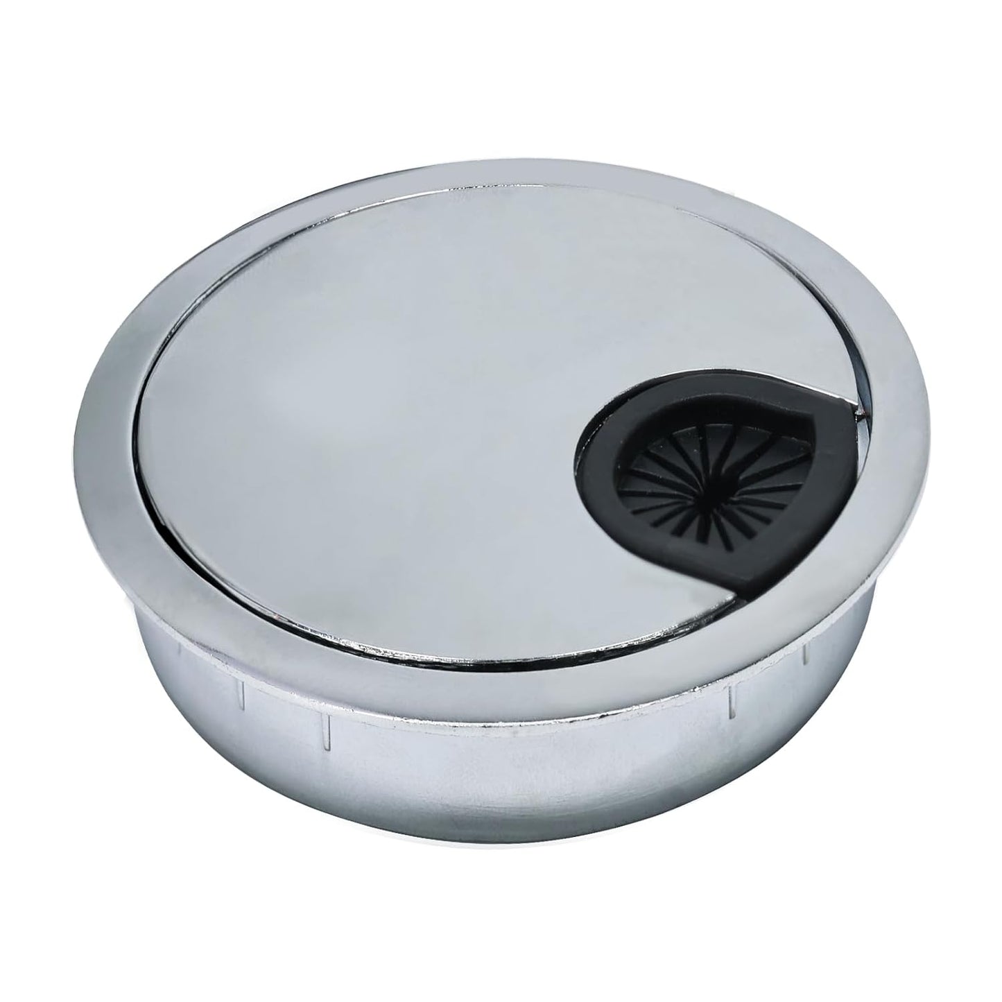 1 Pcs Desk Grommet 2" / 50 mm, Desk Cord Hole Cover, Cable Grommet Metal Zinc Alloy Materilal, Desk Hole Grommet for Home & Office Pc, Detachable Cable Cord Organizer-Bright Silver