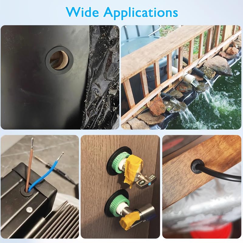 15 Pcs 3/4" Drill Hole, 3/8" ID Silicone Rubber Grommets for Wiring, Automotive Firewall Hole Plug, Top Hat Metal Wall Drywall Grommets for Vinyl Tubing in Hydroponic Irrigation Systems