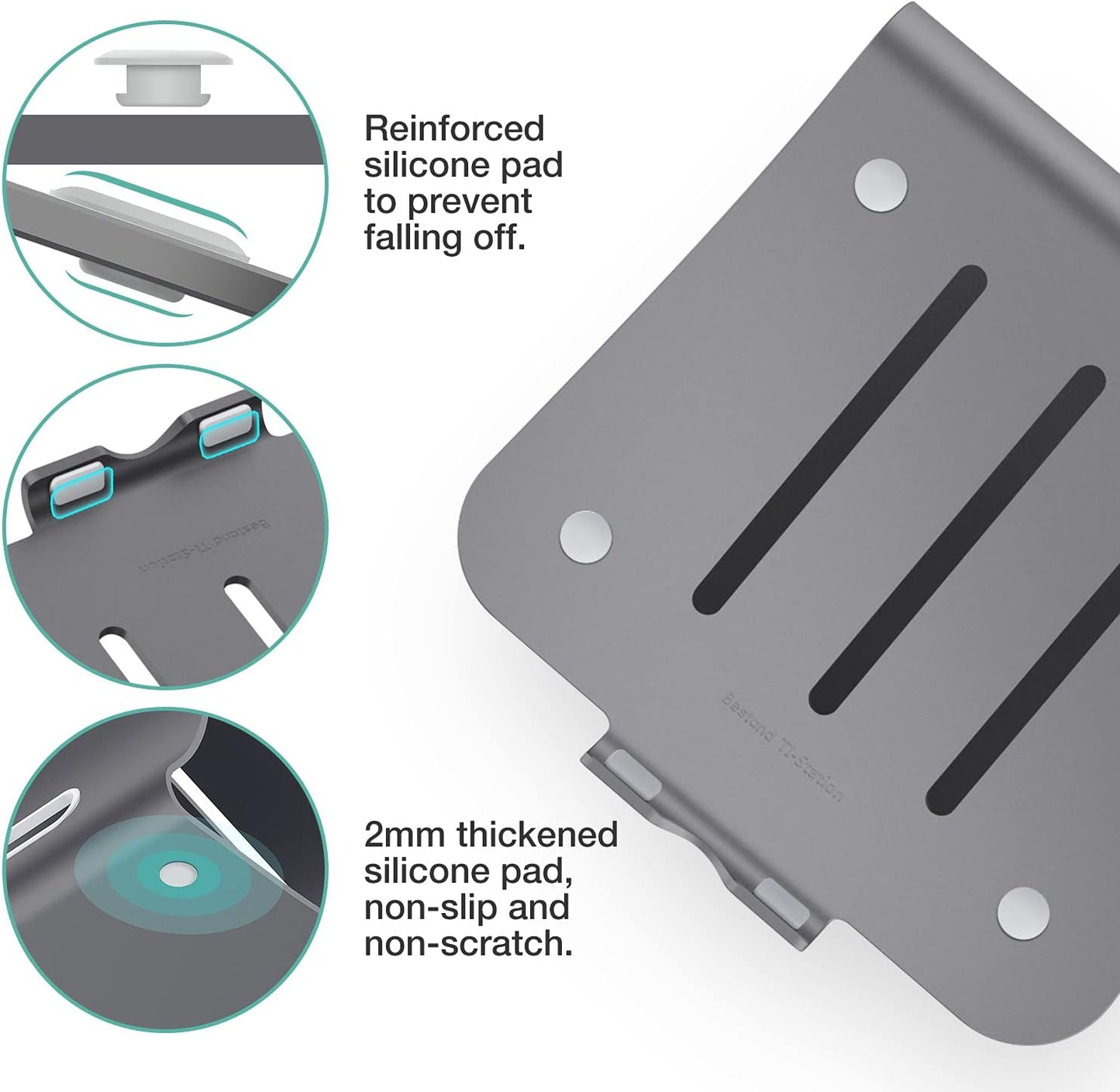Laptop Stand Aluminum Cooling Computer Stand Holder for Apple MacBook Air Pro 11-16" Laptops (Gray)