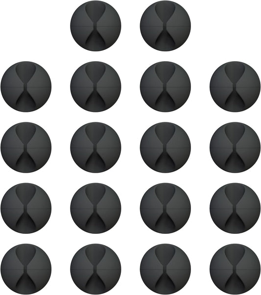 18 Pack Mini Cable Clips, Znben Cord Organizer Holder Adhesive Cord Management Charger Wire Holder Clips for Desk, Home, Office, Car, Cubicle, Nightstand Black