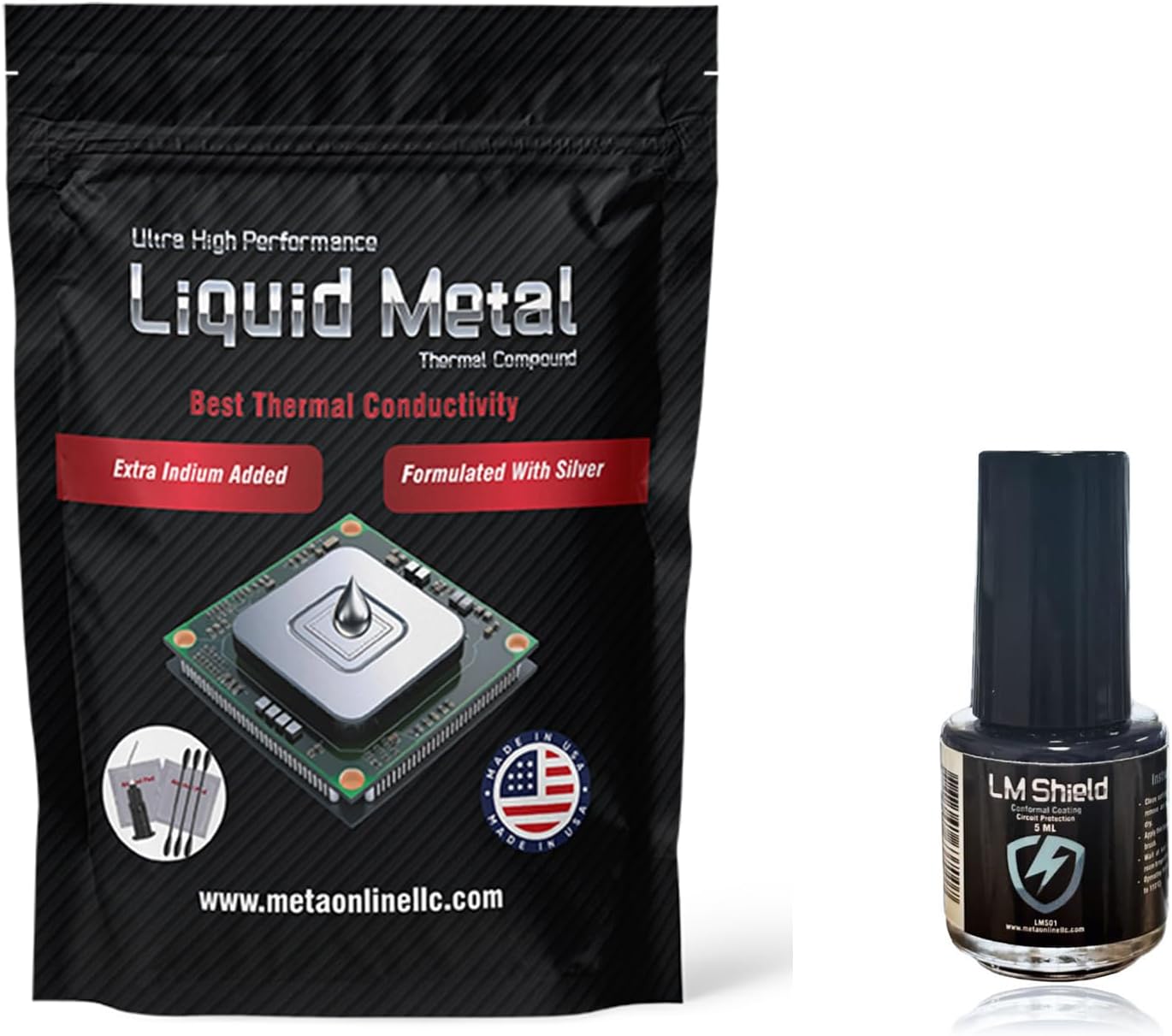 Liquid Metal Thermal Paste(5 Gram) 130WmK + Liquid Metal Shield (5ml) Bundle - for PS5, PC, CPU, GPU, Laptop