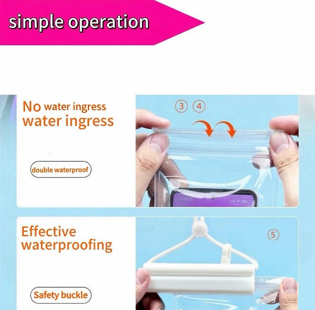 1PCS Waterproof Phone Case - Universal Fit for iPhone 14/13/12 & Android Phones - Submersible Up to 100ft for Kayaking, Fishing, Rain,etc.(Black/White/Pink) (Black)