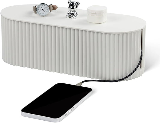 Large Cable Organizer Box for Power Strips, Surge Protectors, Chargers, TV Computer Wires - White