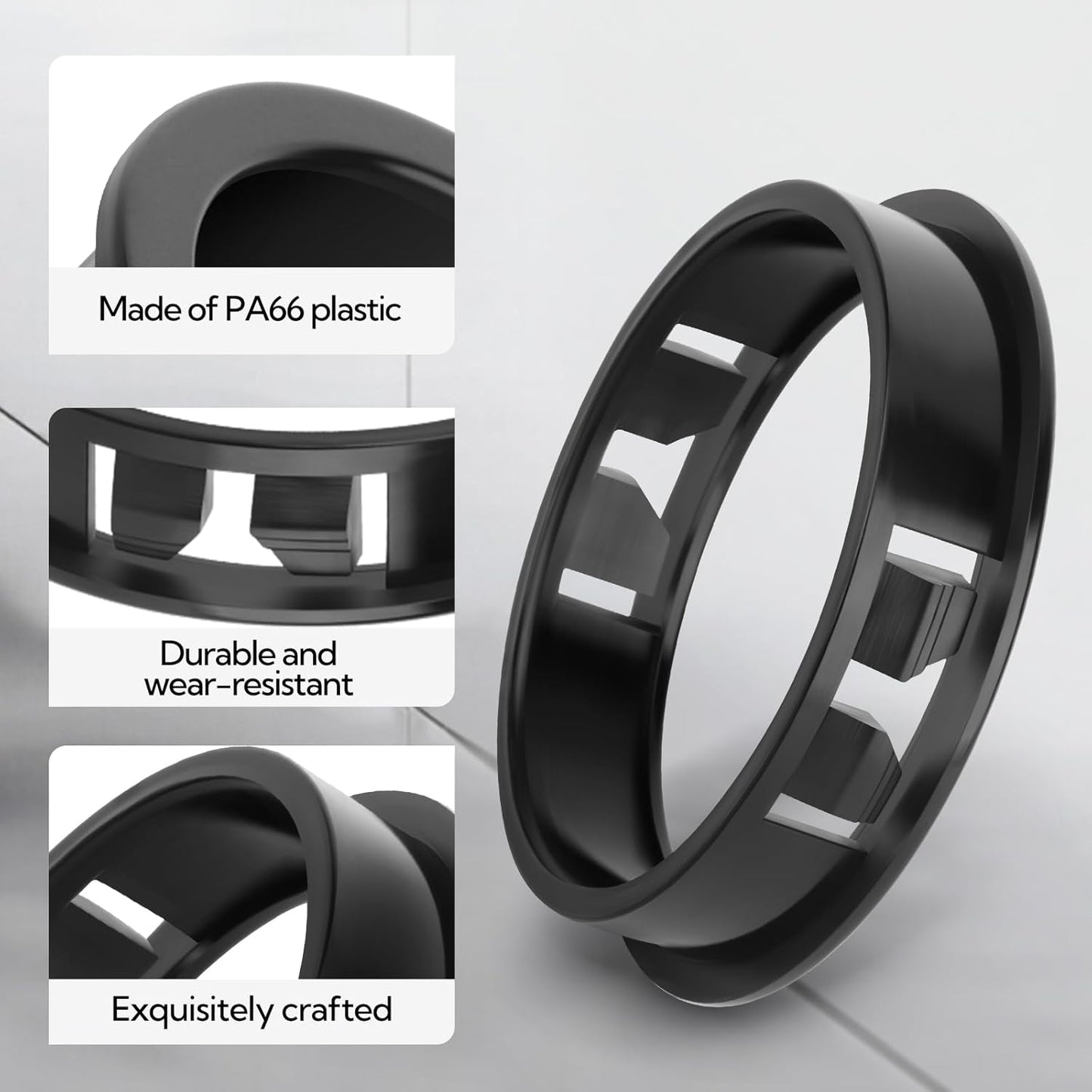 100PCS 7/8" Black Cable Snap Bushing Grommet, Snap in Cord Bushing Protect Cables