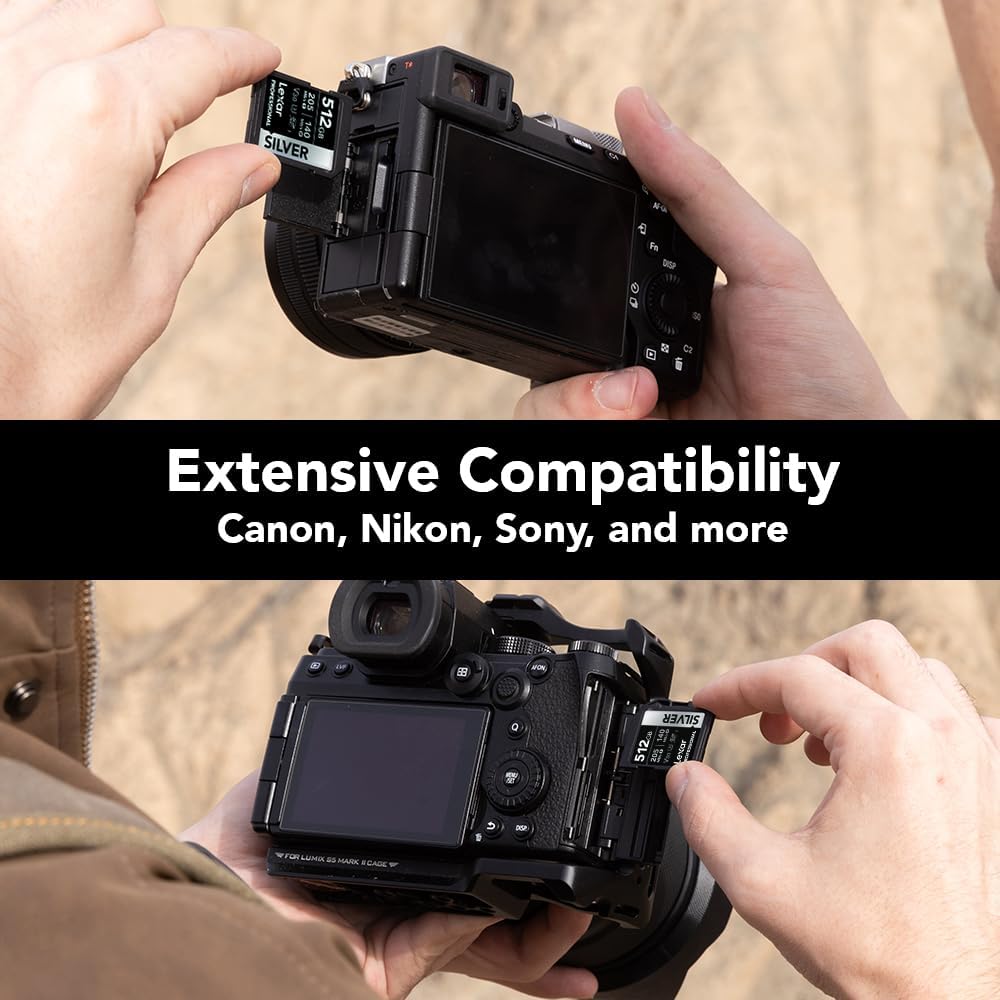 Lexar 512GB Professional Silver SD Card, UHS-I, C10, U3, V30, 4K, Up to 205/140 MB/s SDXC Memory Card, for Professional Photographer, Videographer, Enthusiast (LSDSILV512G-BNNNU)