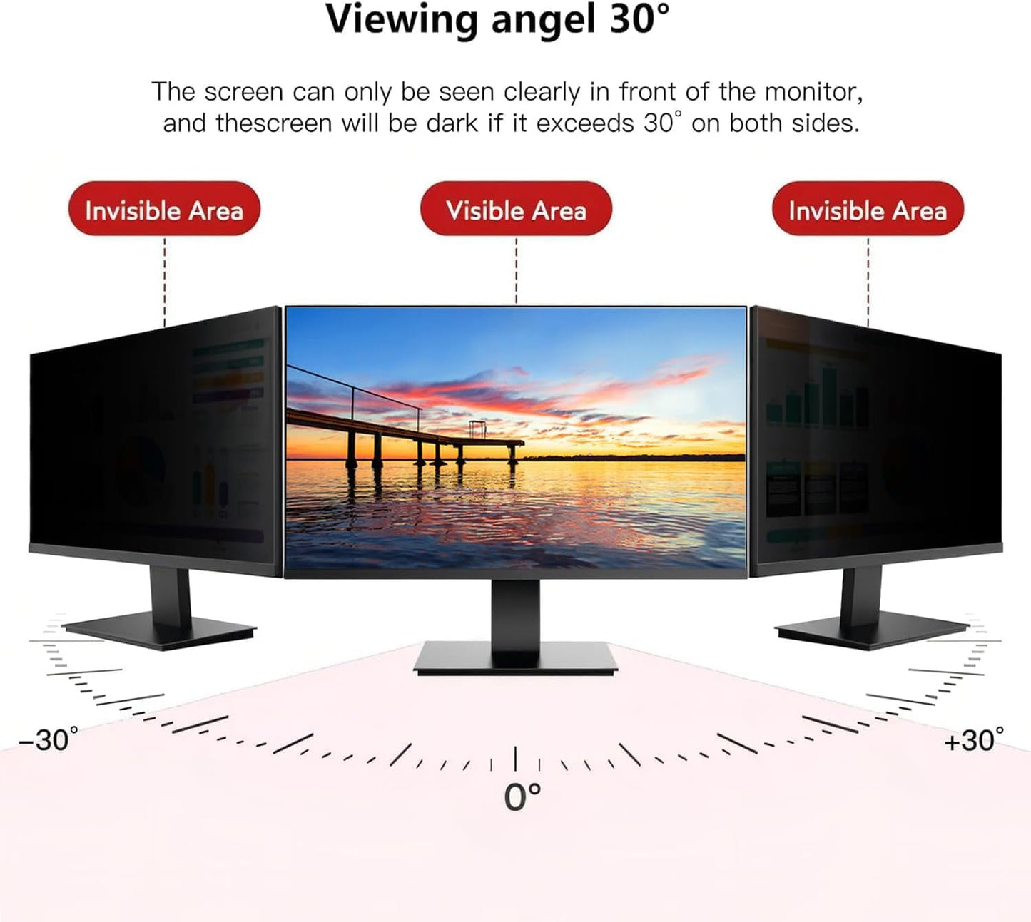 2 Pack Computer Privacy Screen Shield Compatible for 21.5/22 Inch 16:9 Widescreen Desktop Monitor - Anti Glare & Blue Light Filter - Hanging Design for Easy On/Off