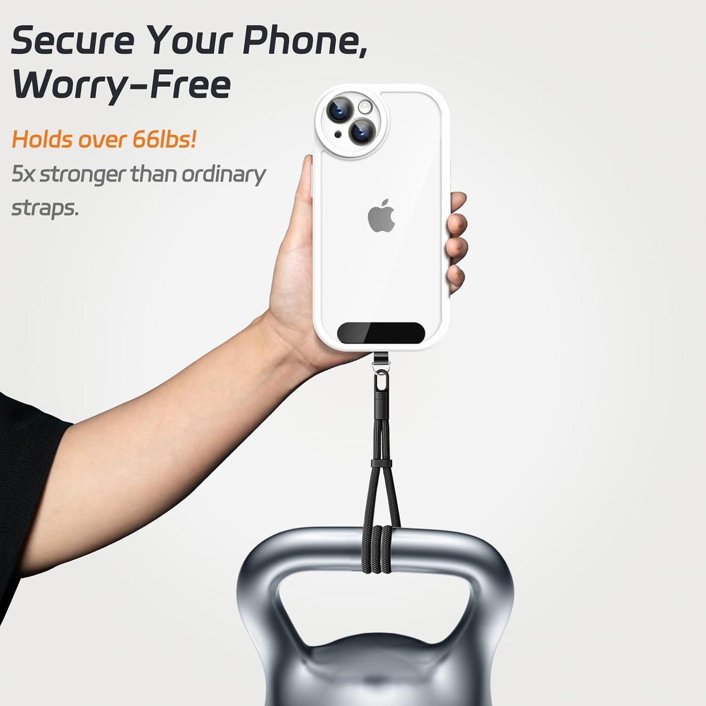 2 Pack Phone Lanyard,2×Hand Wrist Strap,4×Tether Tabs,Universal Cell Phone Multifuctional Patch Polyester Lanyards,Cell Phone Hand Strap for Women and Men(balck+grey)