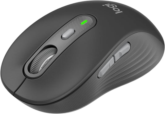 Logitech Signature Plus M750 Wireless Mouse – for Small to Medium Hands, SmartWheel, Bluetooth, Multi Device, 24-Month Battery, Silent Clicks, Customizable Side Buttons, Contoured Shape - Graphite