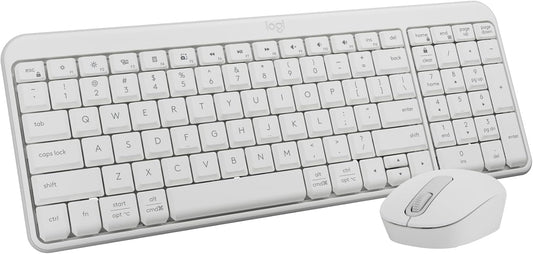 Logitech MK250 Bluetooth Wireless Mouse and Keyboard Combo: Fast & Easy Connectivity, Compact Wireless Keyboard, Ambidextrous Mouse, Durable Build - Windows/MacOS - White