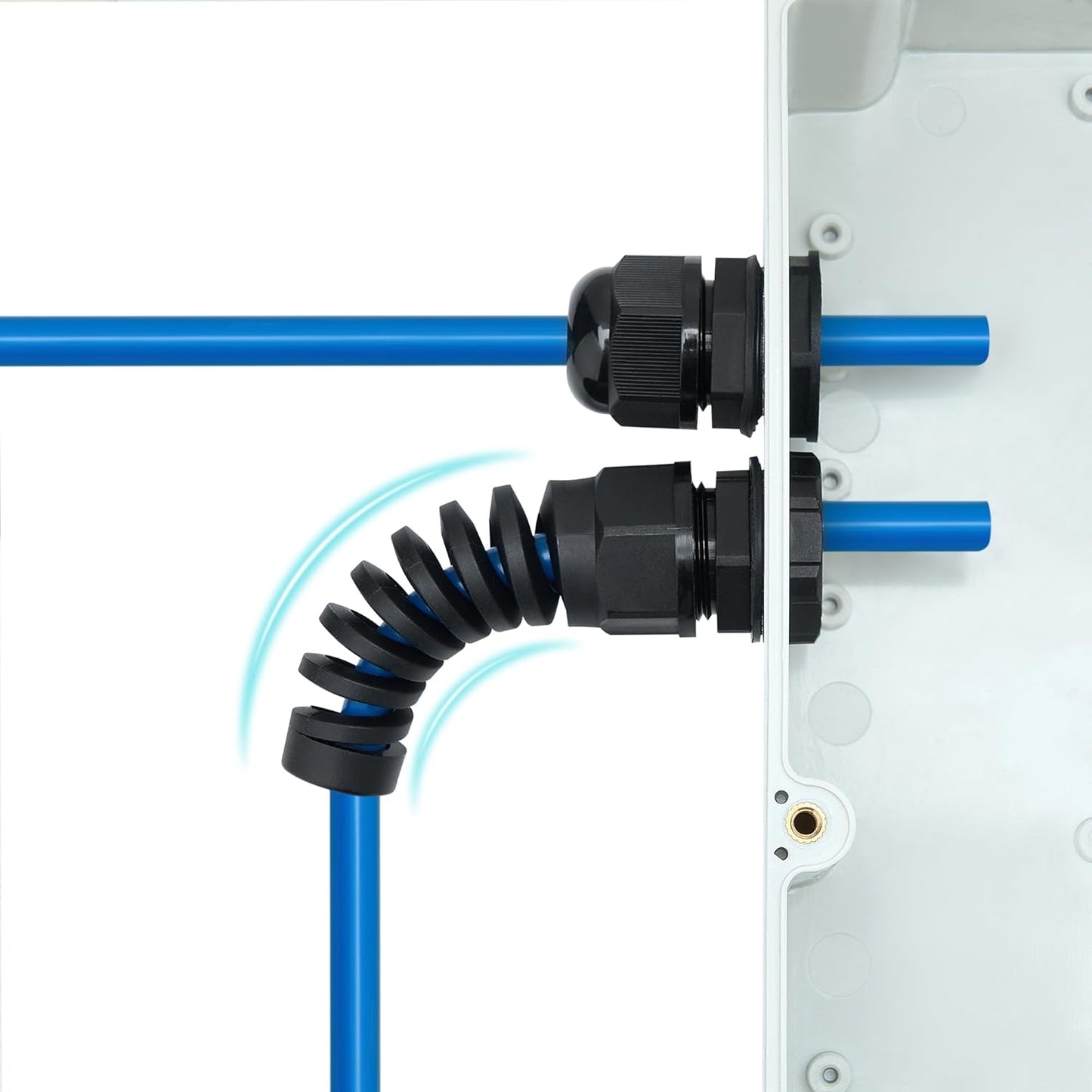 10 Pack Black Nylon Cable Gland, NPT 1/2" Thread, Made of PA66 Material, High Wear Resistance and Chemical Resistance (Black, PG9(20Pcs))