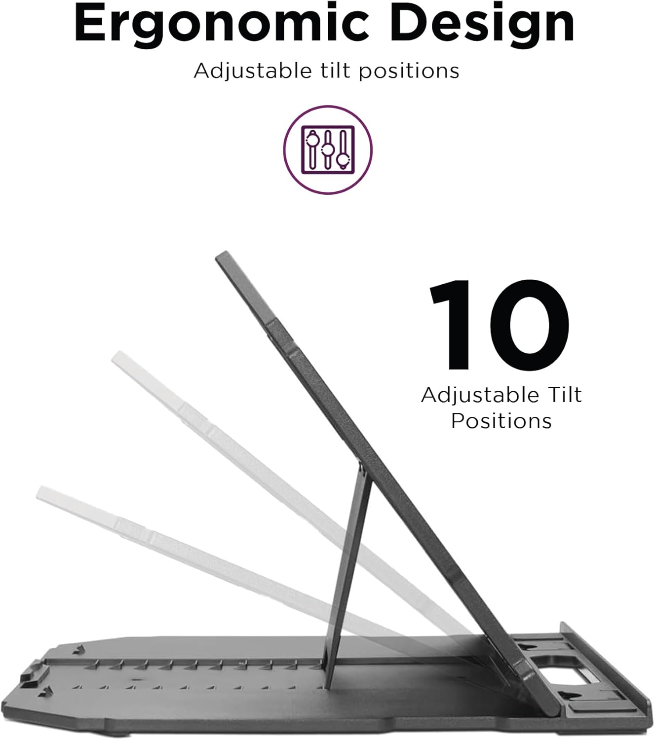 Lenovo 2-in-1 Laptop Stand - Adjustable, Portable, Foldable, Ergonomic, Non-Slip, Compatible with Laptops up to 15" and Cell Phones, Ideal for Travel