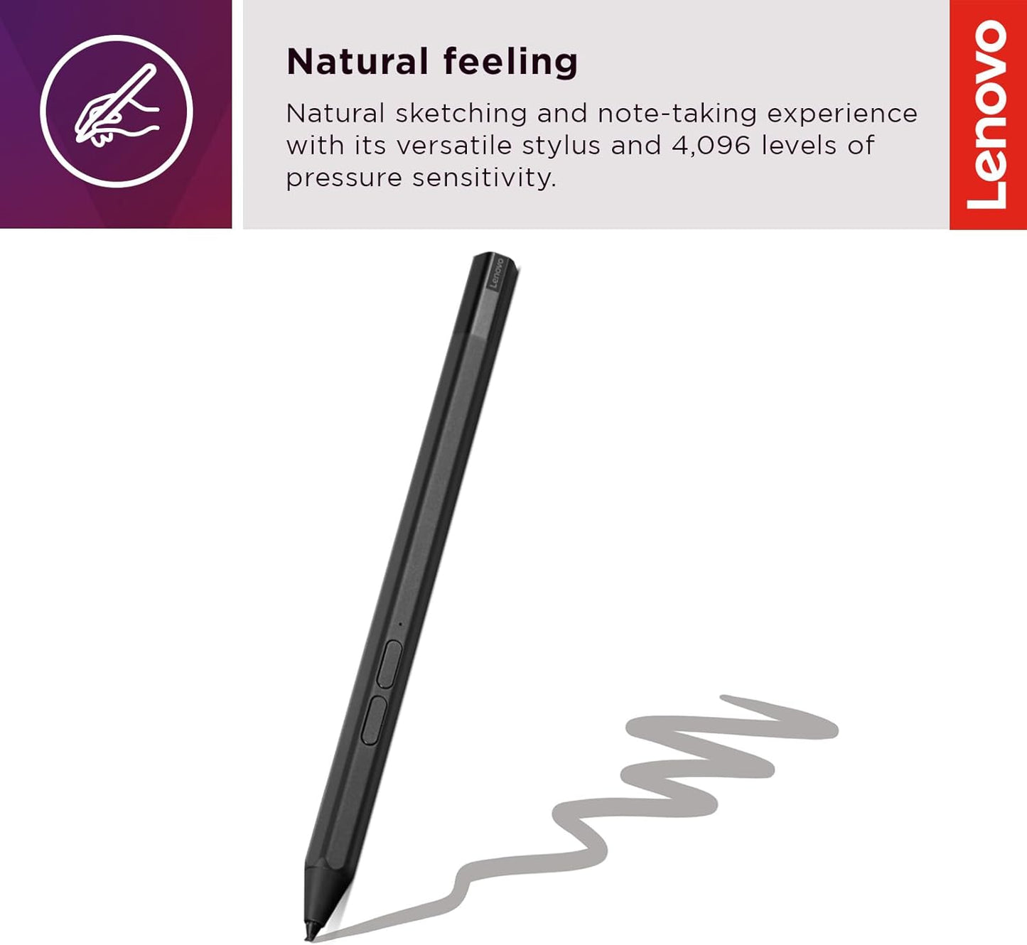 Lenovo Precision Pen 2 (Laptop) – USB-C Charging – Tilt Recognition & Urban Laptop Sleeve 14 Inch for Laptop/Notebook/Tablet Compatible with MacBook Air/Pro Water Resistant, Iron Grey