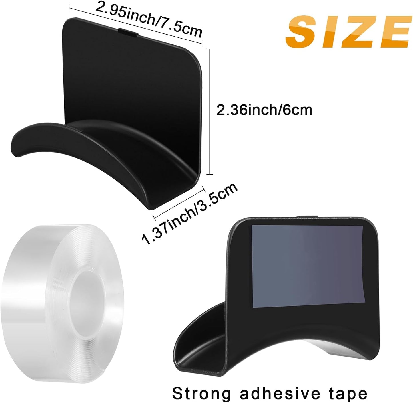 12 Pcs Headphone Wall Hangers Adhesive Gaming Headset Holder Hooks for Wall Mount Strong Universal Stand Hooks for Most Headphone Controller, Hat, Baseball Caps, Closet, Door (Black)