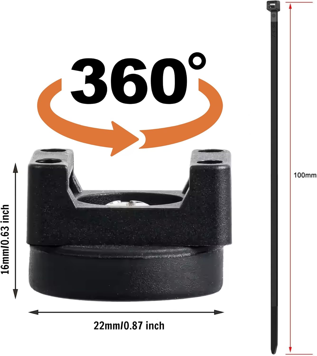 15Pcs (+100 pcs zip ties) Magnetic Cable Clips Zip Tie Mount Base, Cable Ties Holder, Multipurpose Wire Cable Holder for Magnetic Cable Management, Electrical Organization Supplies for Wire (BLACK15)