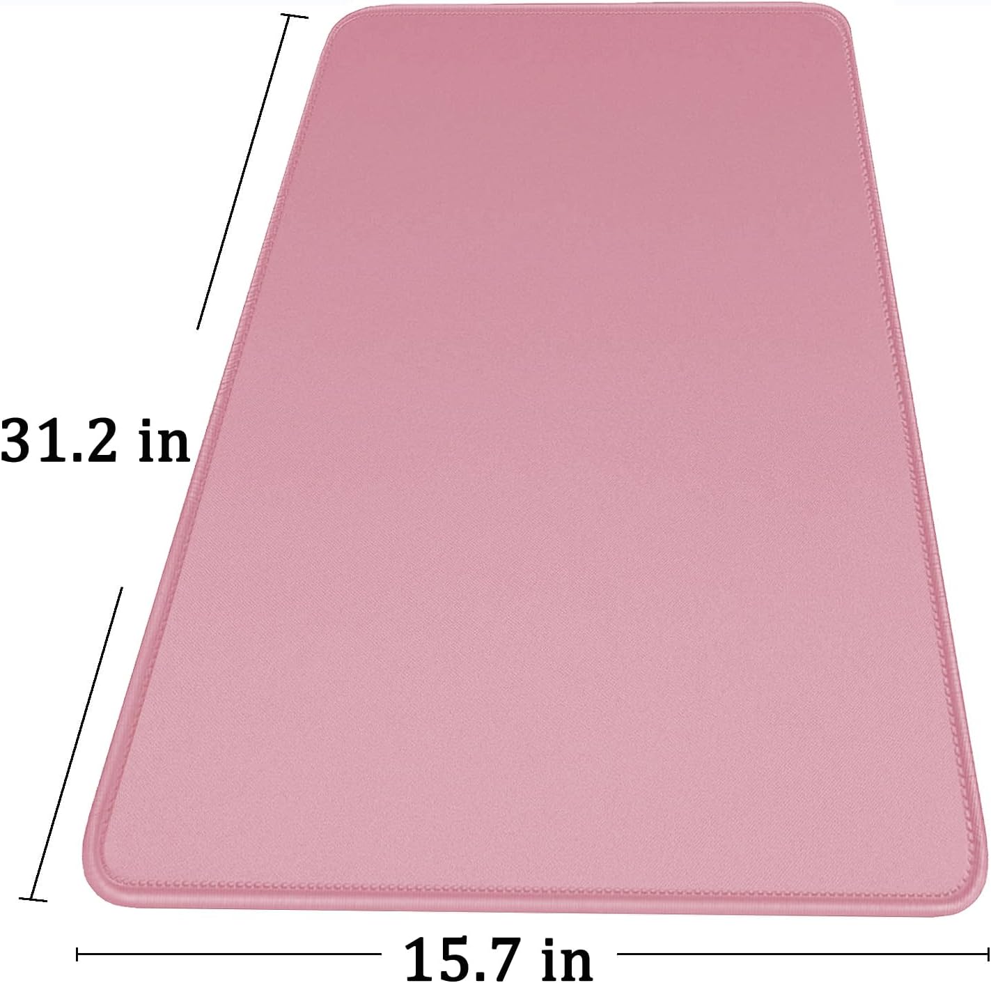 Large Mouse Pad with Stitched Edges, Durable Non-Slip Natural Rubber Base, Waterproof Computer Keyboard Pad Mat for Esports Pros/Gamer/Desktop/Office/Home - Pink