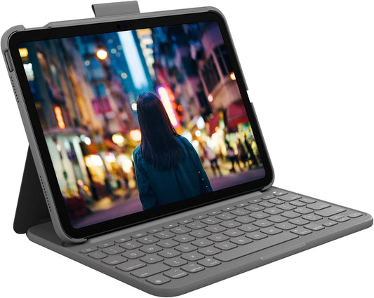 Logitech Slim Folio Keyboard Case for iPad (10th gen & A16) with Integrated Bluetooth Wireless Keyboard