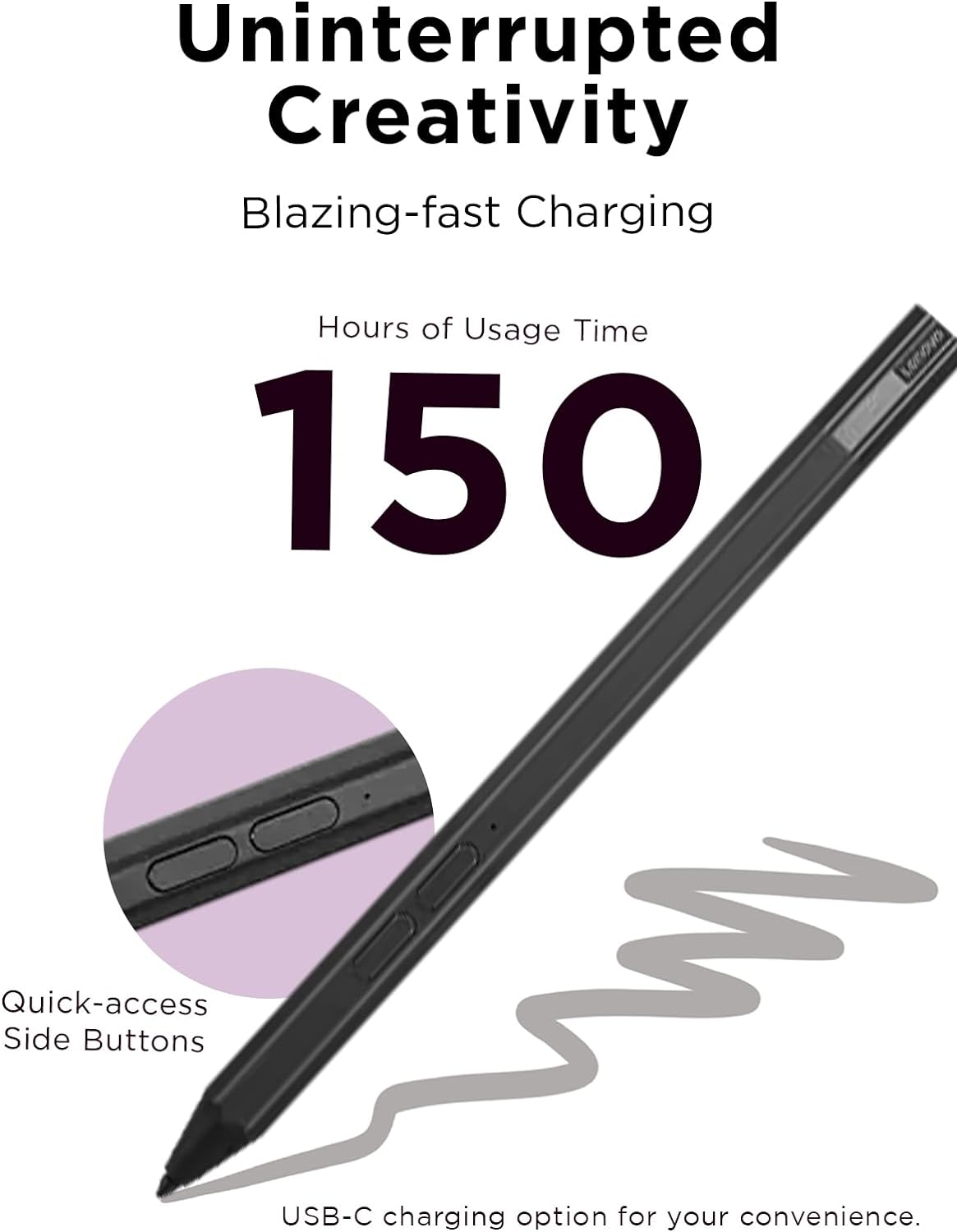 Lenovo Precision Pen 2 for Select Lenovo Laptops Bundle with 16" Eco-Friendly Magnetic Laptop Sleeve - Grey