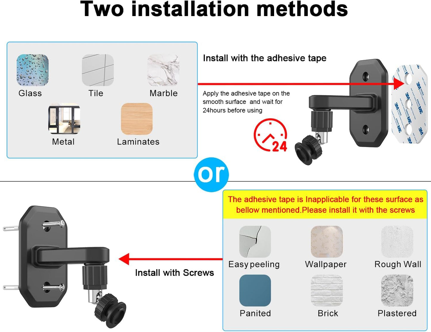 2 Pack 360 Degree Adjustable Mount for All-New Blink Outdoor (4th Gen, 3rd Gen) & Blink XT / XT2, Mini Camera Mounting Bracket, Wall Mount