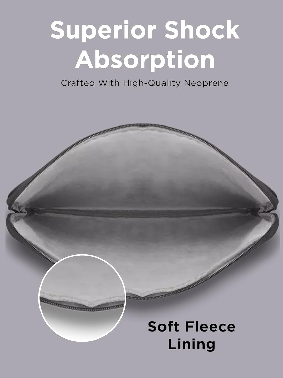 Lenovo Basic Laptop Sleeve 14 Inch Notebook/Tablet Compatible with MacBook Air/Pro Neoprene Material - Soft Fleece Lining - Zippered Top Opening - Black