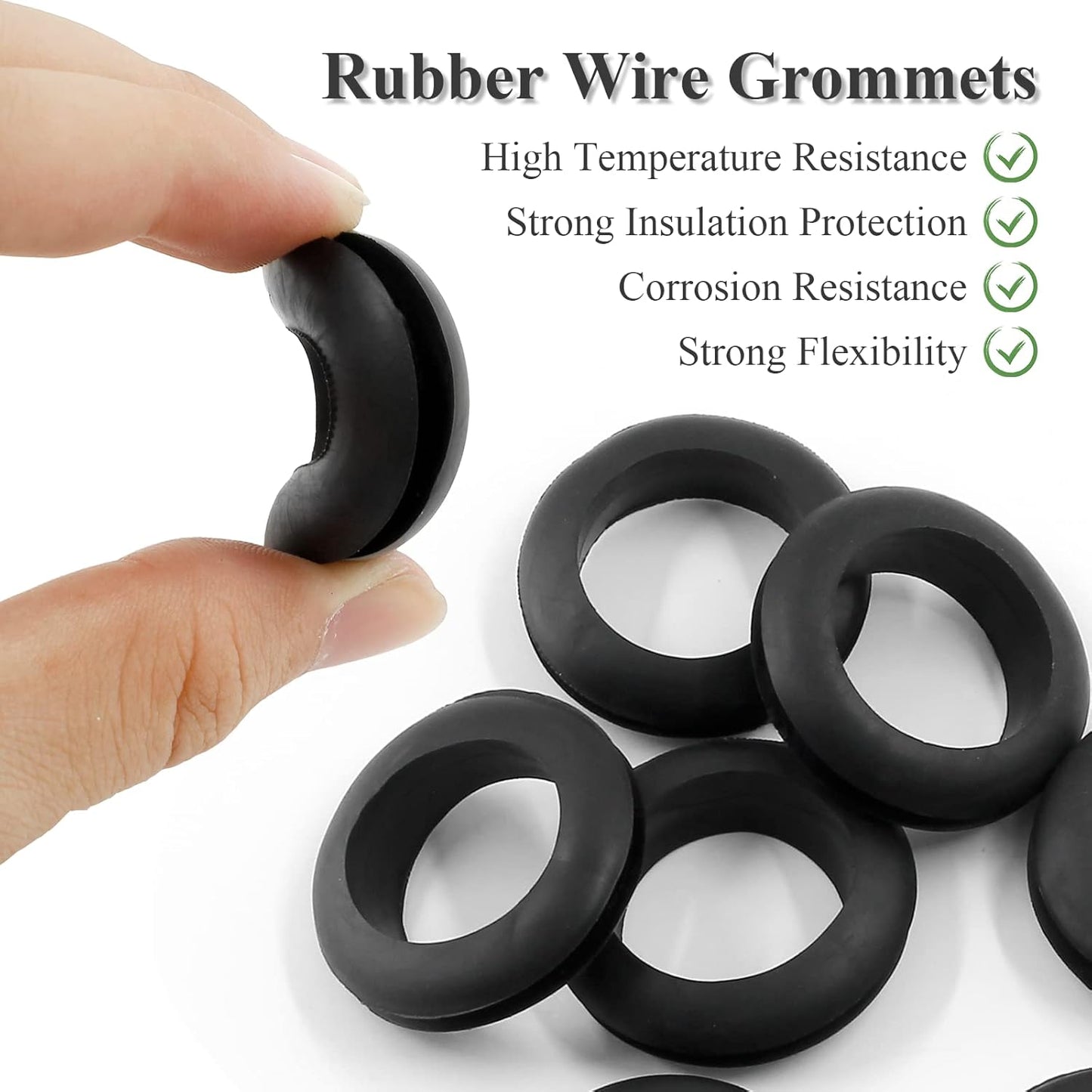 12 Pcs Rubber Grommets, 1-1/5" Inside Diameter 1-1/3" Drill Hole Rubber Wire Grommets O Ring Grommets for Wire, Firewall, Cables, Plugs, Automotive