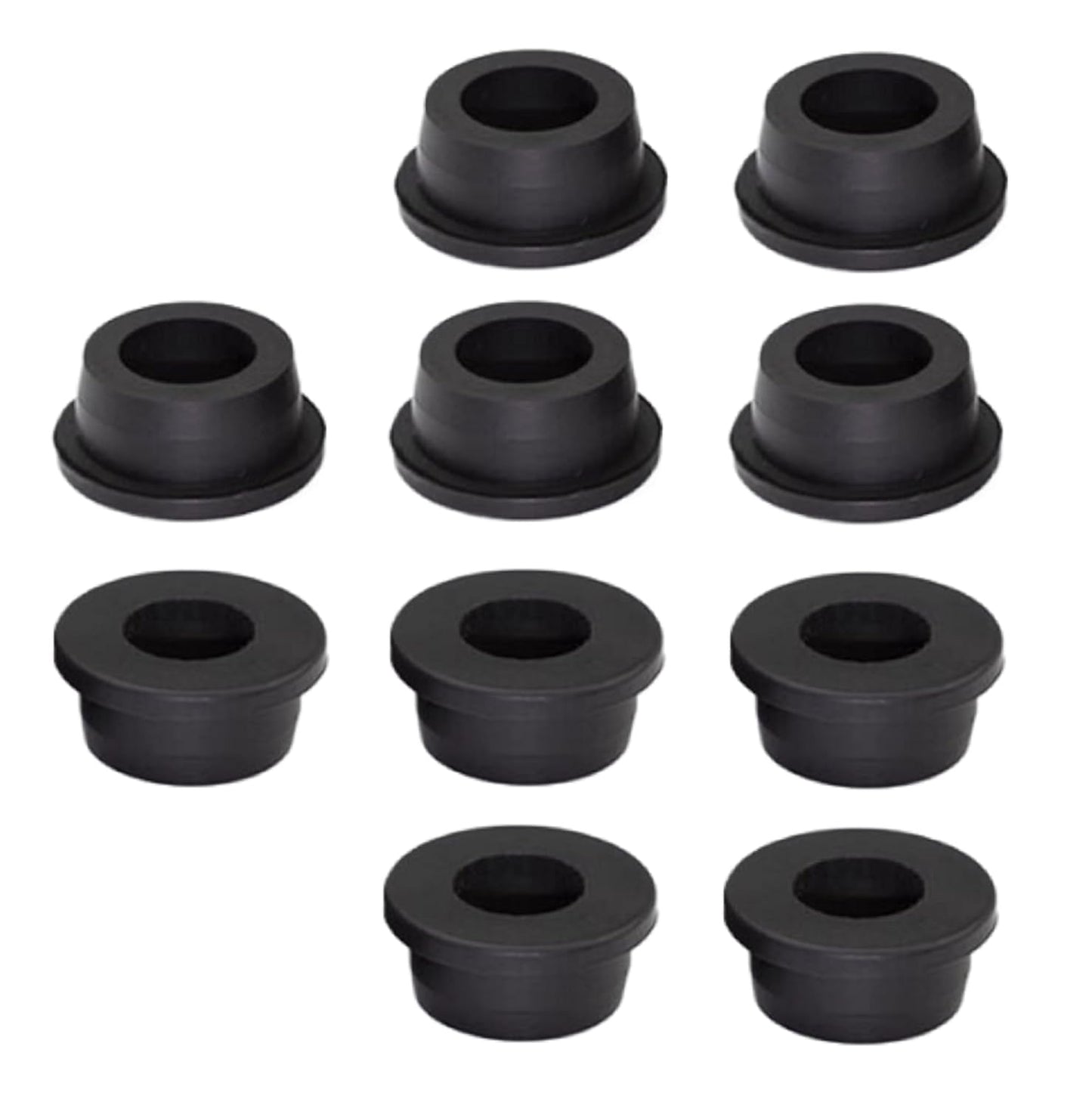 10 pcs 3/4" Drill Hole，3/8" ID Black Silicone Top hat Rubber Grommets for Wiring，Automotive，Firewall，Hole Plug，Desk，Screw，Water and Gas Pipe，Drain，House Siding，Cable Bushing，Glass，Wire Plug