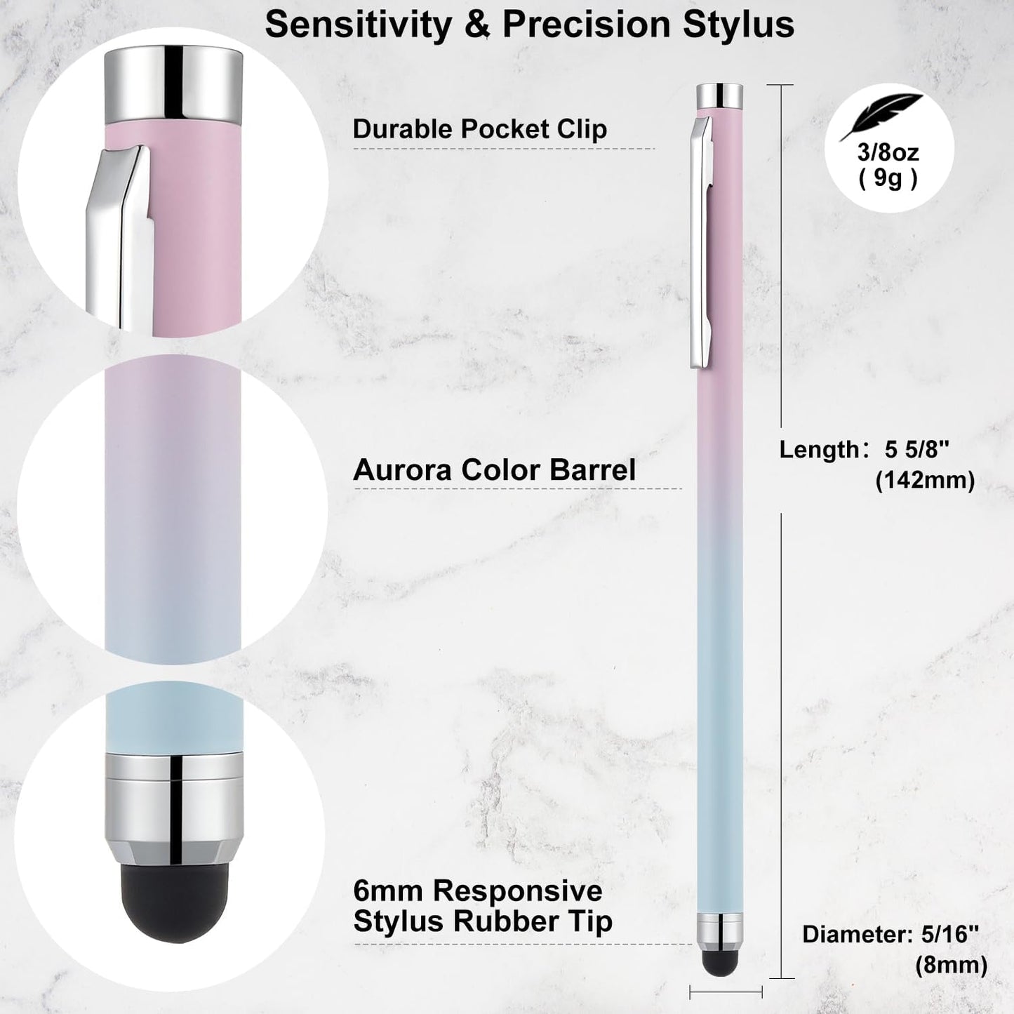 LINFANC Stylus Pens for Touch Screens,Linfanc 6 Pack Stylus Pens for iPad High Sensitivity and Precision Capacitive Stylus Pens for iPhone All Touch Screens Devices,Extra 12 Replacement Tips (LF1026)