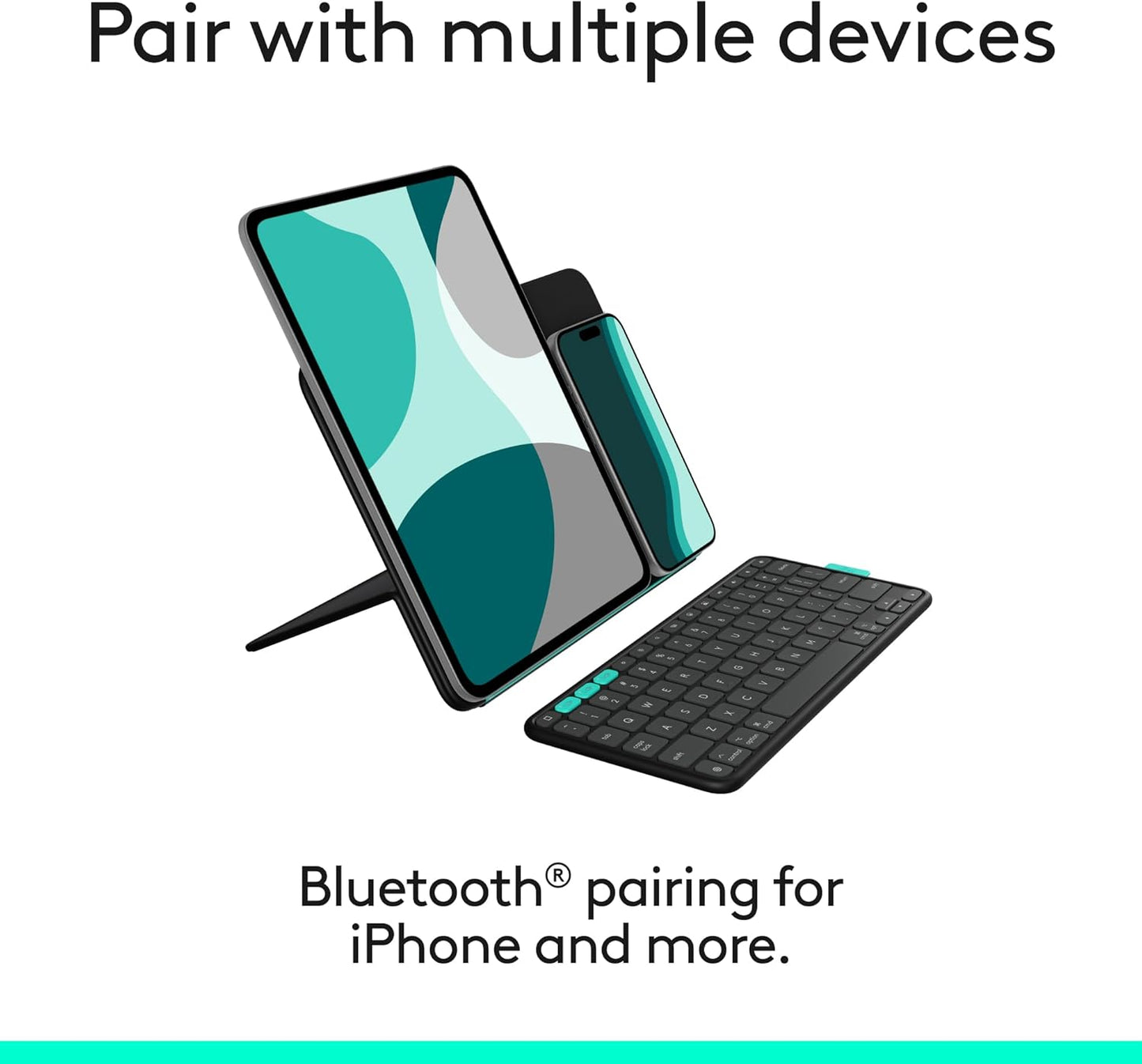 Logitech Flip Folio, Keyboard Case for iPad Pro 11-inch (M4) & iPad Air 11-inch (M2 & M3)(5th Gen - 2024) - Protective & Stowable Bluetooth Keyboard Case, Multi-Device - Midnight Black