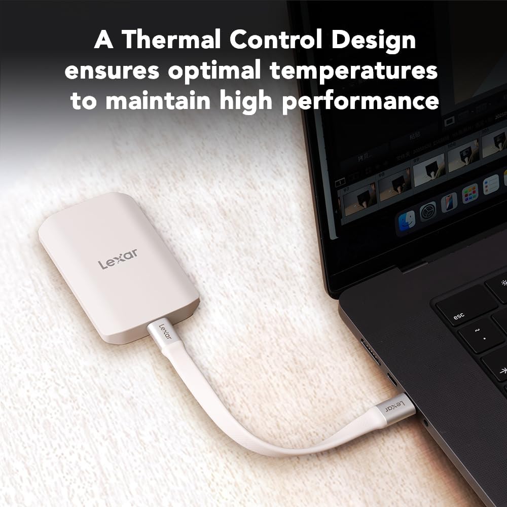 Lexar 2TB ES5 Magnetic External SSD, Up to 2000MB/s, Compatible w/MagSafe, USB-C Smartphones, iPhone 15/16 or Above, PC, Mac, Supports Apple ProRes & Samsung Pro Video, Silver (LES5XXX002T-RNWNU)
