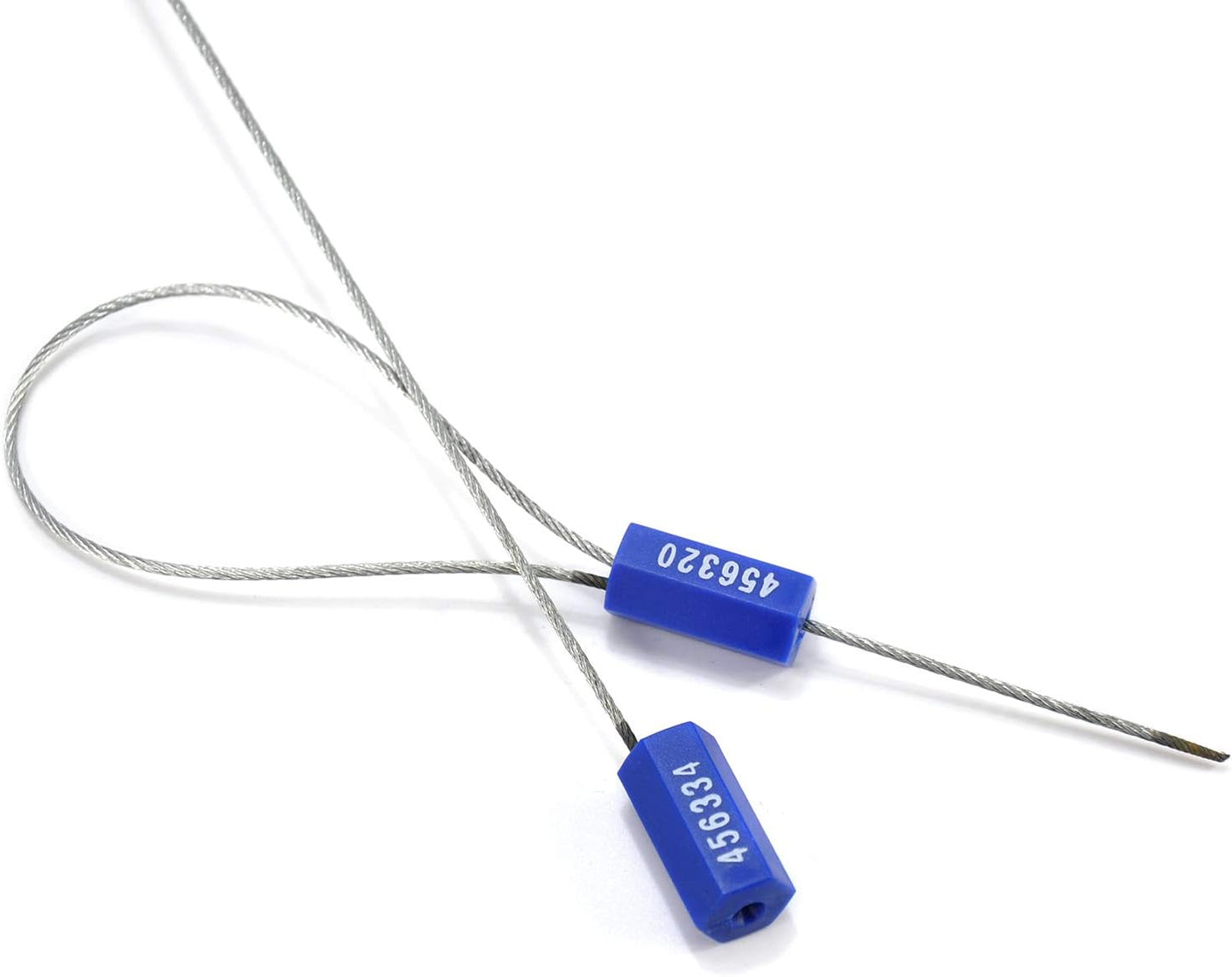 Leadseals(R) 50 Security Cable Seals Numbered Security Tags Tamper Proof Tags Pull Tight Steel Wire Seals for Truck, Trailers, Cargo, Containers, Vans, Oil Tank, Milk Vehicle (Blue, Pack of 50pcs)