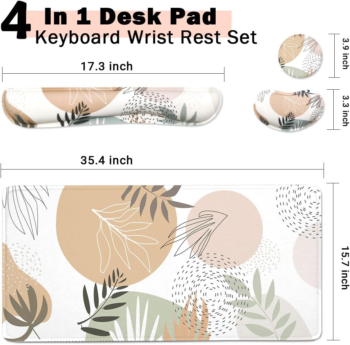 Large Mouse Pad Set,Extended Gaming Mouse Pad + Keyboard Wrist Rest Support - Minimalist