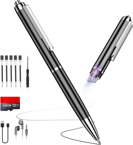 128GB (9800Hrs) Voice Recorder w/Type-C, Audio Recording Device with AI-Intelligent Noise Reduction, Digital Voice Activated Recorder 180 Days Storage Capacity for Lectures, Class, Work, Interviews