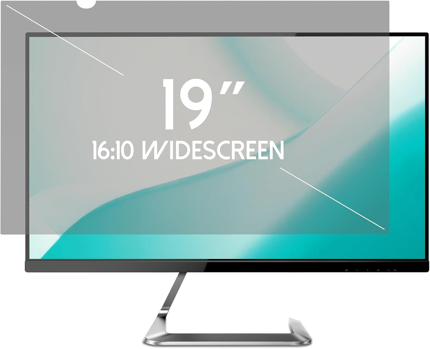 19 Inch Desktop Privacy Screen Shield for 16:10 Wide Monitor - Anti Glare Computer Privacy Screen Cover | Blue Light Blocking Screen Protector | Scratch Resistant UV Filter | Attachment Type