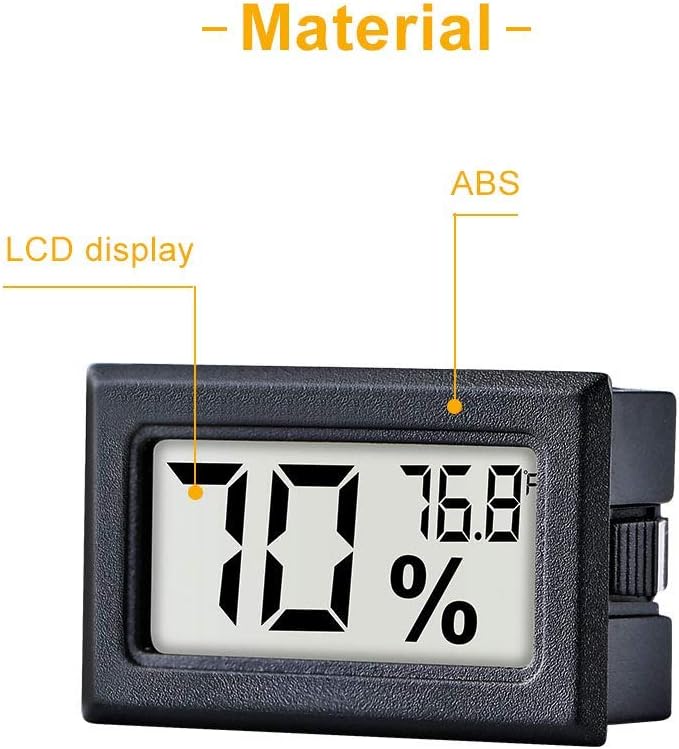 12 Pack Pgzsy Mini Small Digital Electronic Temperature Humidity Meters Gauge Indoor Thermometer Hygrometer LCD Display Fahrenheit (℉) for Humidors, Greenhouse, Garden