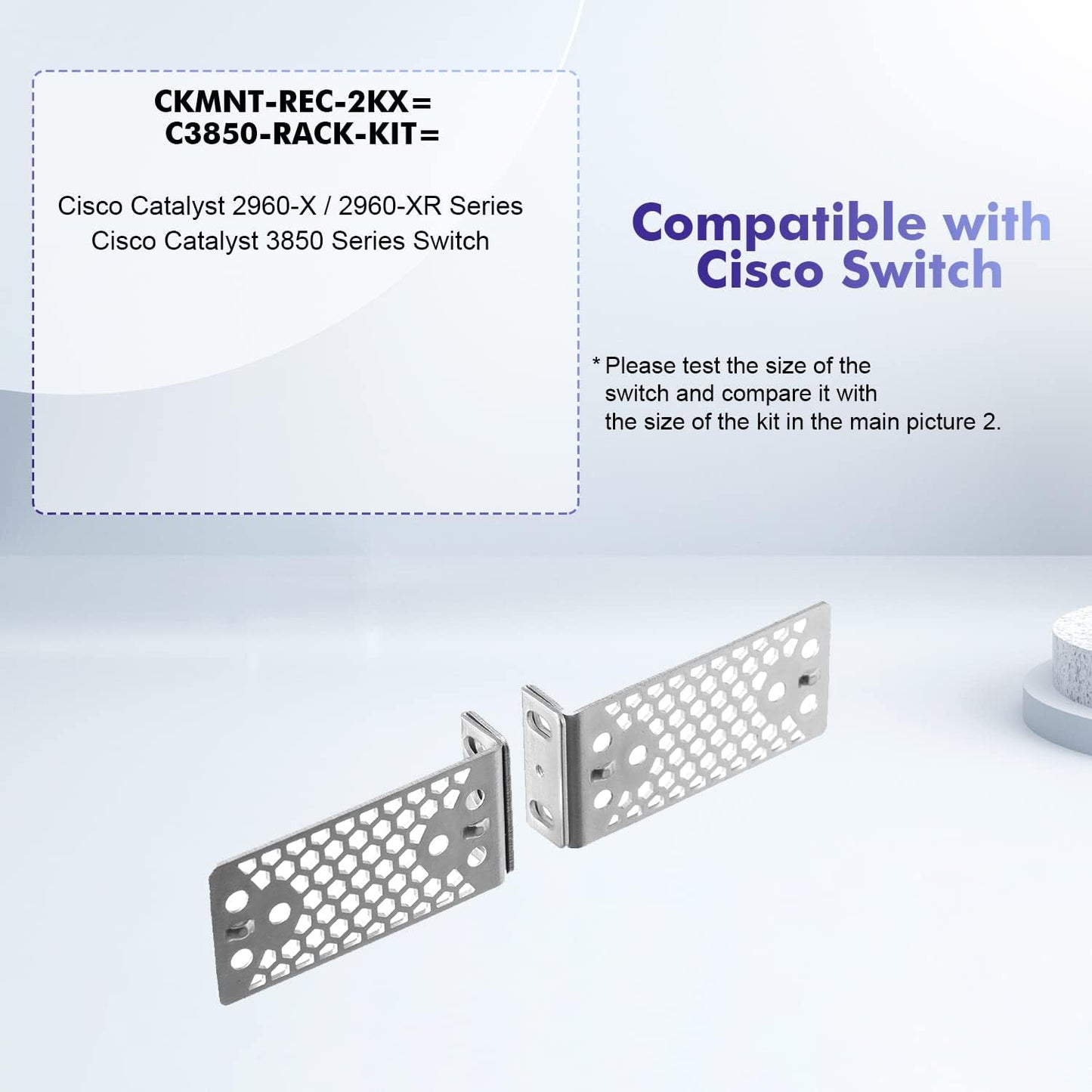 19" Rack Mount Kit for Cisco Switches 2960-X/2960-XR Series and 3650/3850 Series Universal Rack Ears