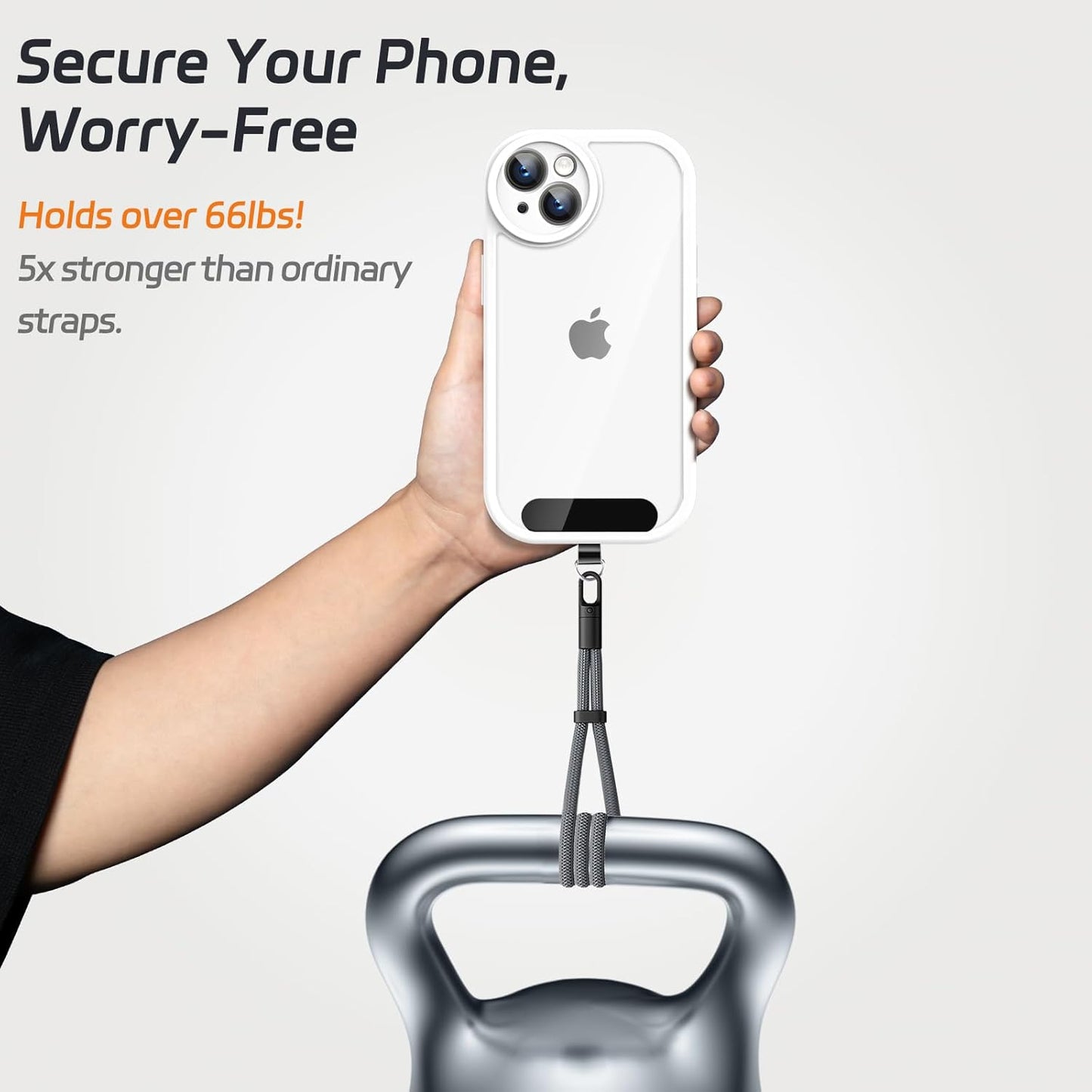 2 Pack Phone Lanyard,2×Phone Neck Strap,4×Tether Tabs,Universal Cell Phone Multifuctional Patch Polyester Lanyards,Cell Phone Lanyards for Women and Men(balck+grey)