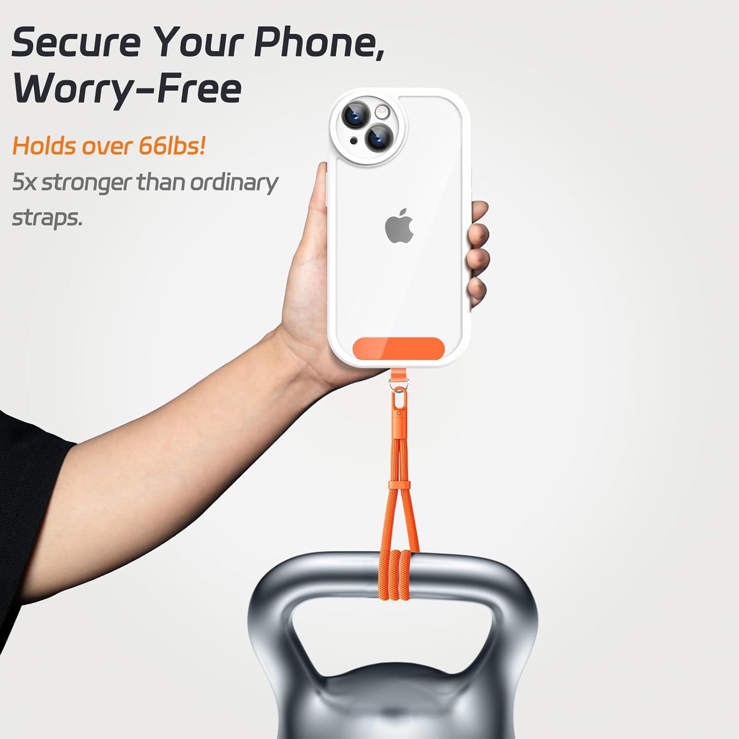 2 Pack Phone Lanyard,2×Hand Wrist Strap,4×Tether Tabs,Universal Cell Phone Multifuctional Patch Polyester Lanyards,Cell Phone Hand Strap for Women and Men(purple+orange)