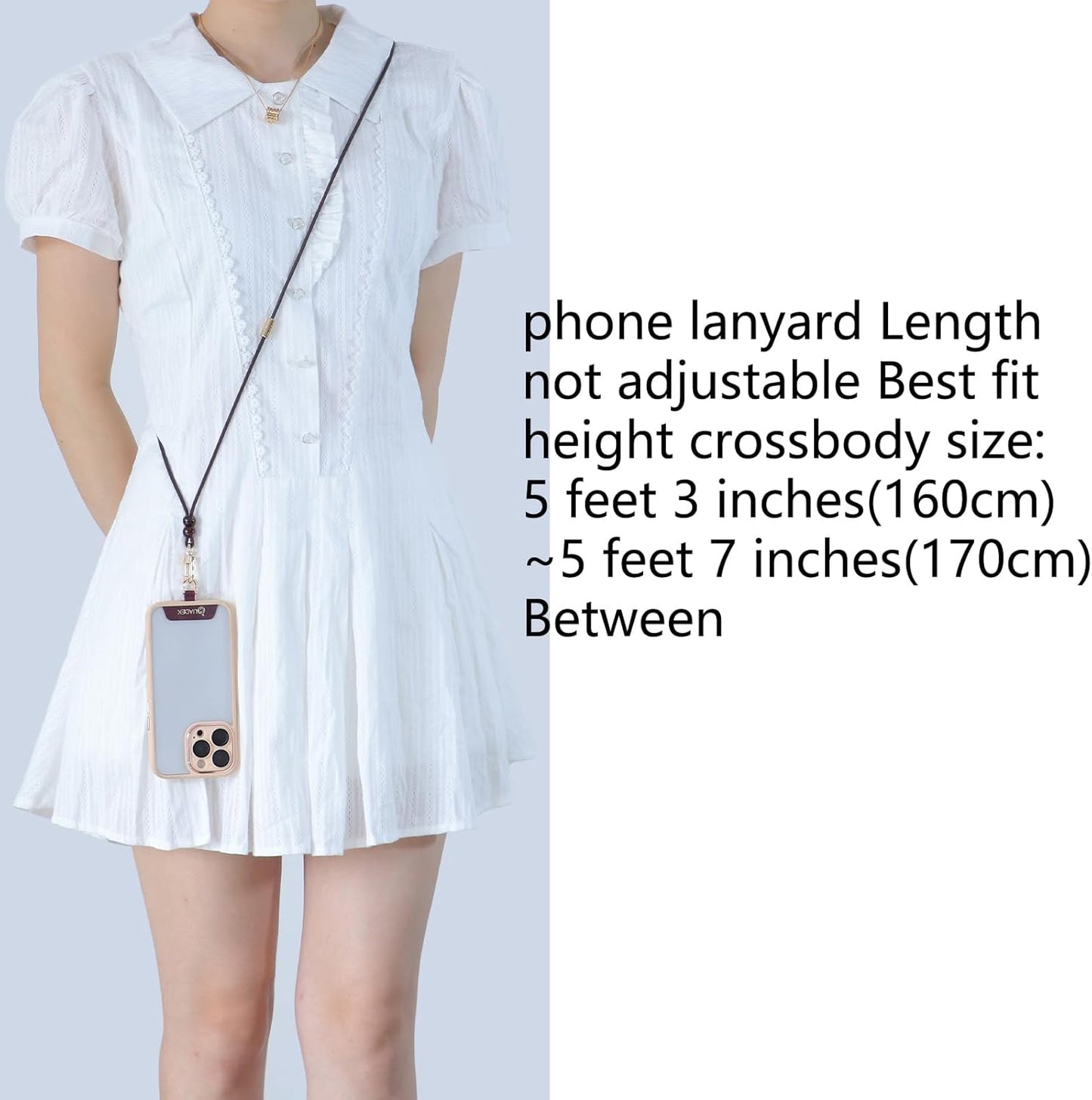 Leather cell phone lanyard Detachable Phone Chain Strap 2-in-1 Phone Chain Wristlet