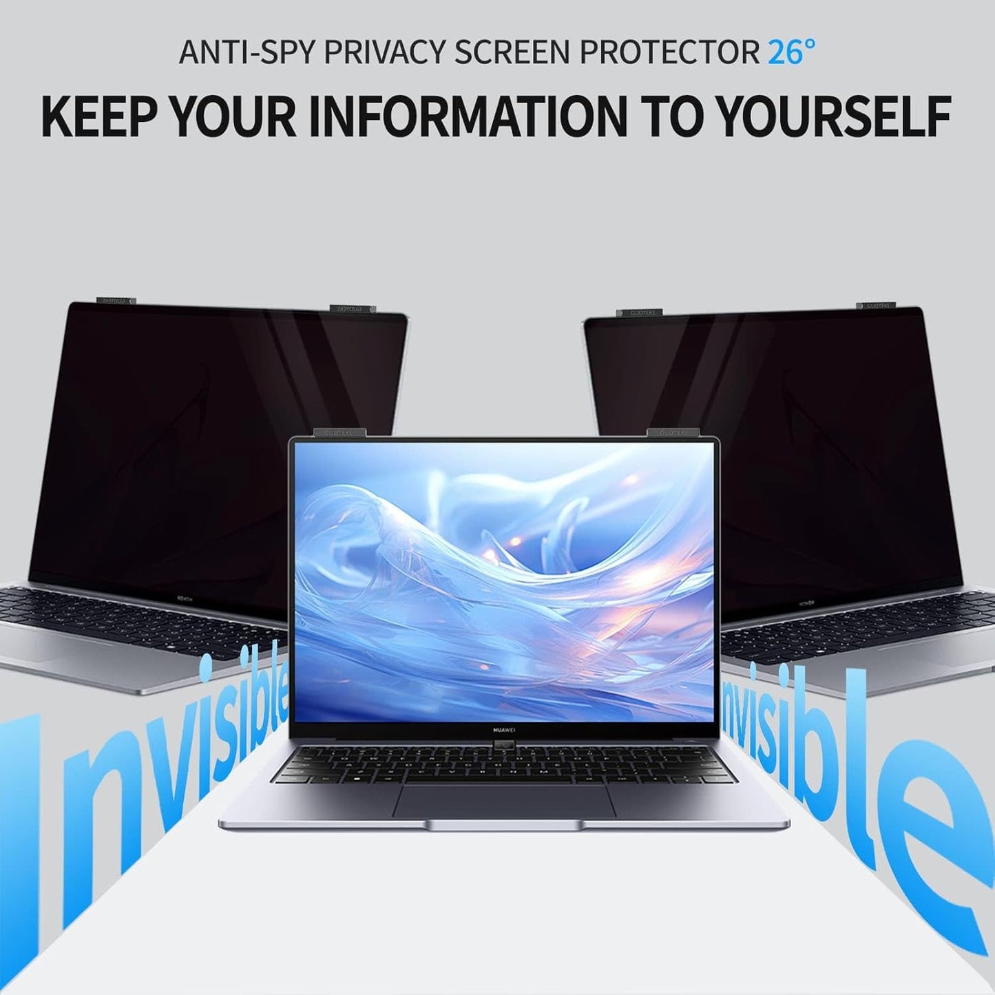 Laptop Privacy Screen 15.6 inch, 9H Hanging Privacy Screen for Laptop for 16:9, Acrylic HD Eye Protection Anti Glare Blue Light Laptop Screen Privacy Filter