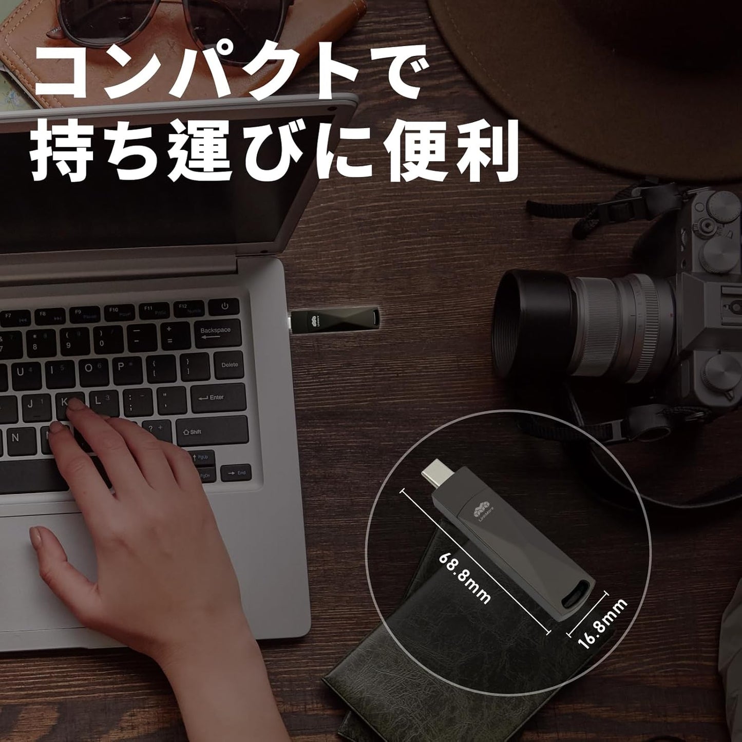 LinkMore NR P50 1TB External SSD – Type-C & USB-A Portable Drive, USB 3.2 5Gbps, 560MB/s Read, 500MB/s Write, 110MB/s Sustained Write – Works with iPhone 15, PS5, Steam Deck, Android, Mac, Windows