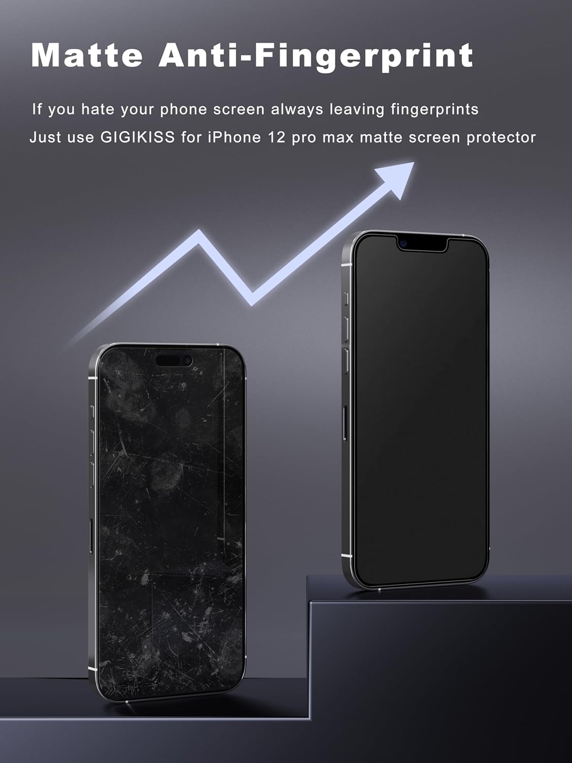 2 Pack Matte Screen Protector for iPhone 12 Pro Max 6.7 inch, Anti Fingerprint Anti-Glare Screen Protector Tempered Glass Easy Installation